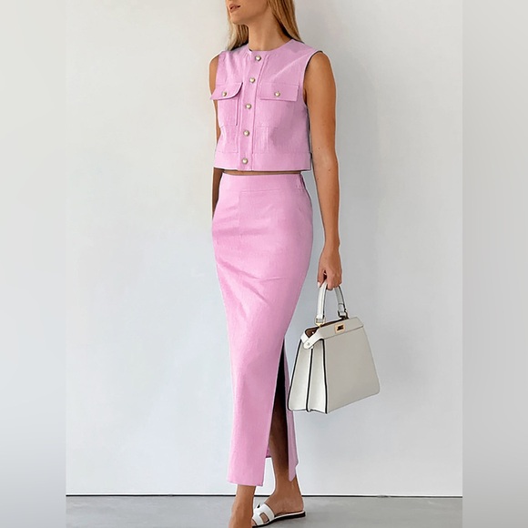 Commence Dresses & Skirts - Commence Split Pockets Sleeveless Skirt Set
